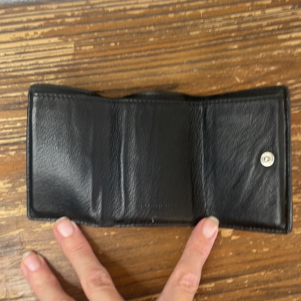 Balenciaga Paris Black Leather Tri-Fold Mini Wallet - Picture 6 of 9